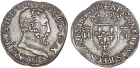 FRANÇOIS II (1559-1560)
1/2 teston 2e type, tête nue
1559 M - TTB 35 (TTB)
Très Rare !!


D 1032, GR1 365
TOULOUSE - ARGENT - 4,69g
 ---------...