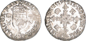 FRANÇOIS II (1559-1560)
Douzain aux croissants
1559 A - SUP 50 (SUP-)
Rare ! - légère faiblesse


D 1037, GR1 357
PARIS - BILLON - 2,37g
 ----...