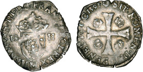 LIGUE au nom d'HENRI III (1589-1596)
Douzain 1er type
1593 M - TTB 30 (TTB-)
Rare !


D 1165, GR1 467
TOULOUSE - BILLON - 1,56g
 -------------...
