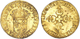 LOUIS XIII le Juste (1610-1643)
Demi-écu d'or à la croix anillée fleurdelisée, atelier au droit
1635 X - SUP 58 (SUP)
Très Rare !! - légèrement voi...
