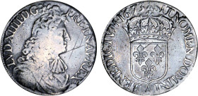 LOUIS XIV le Grand (1643-1715)
Écu blanc à la cravate
1673 A - TB 20 (TB+)
Assez Rare ! - traces de monture


DR 311, D 1493, GR 209-209a-210, D...