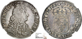 LOUIS XIV le Grand (1643-1715)
Écu blanc à la cravate
1680 X - SUP 53 (SUP-)
Rare ! - NGC AU53


DR 311, D 1493, GR 209-209a-210, Dav# 3805, KM#...