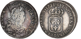 LOUIS XV le Bien aimé (1715-1774)
1/6 d'écu de France
1721 T - TTB 40 (TTB+)
rf - Rare ! - courte griffure avers


DR 545, D 1668-1668a, GR 297,...
