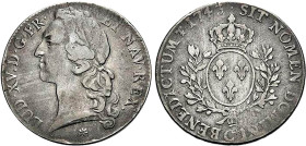 LOUIS XV le Bien aimé (1715-1774)
Écu aux branches d'olivier & au bandeau
1743 C - TB 25 (TB++)
Très Rare !!


DR 557, D 1680, GR 322, Dav# 1331...