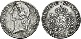 LOUIS XV le Bien aimé (1715-1774)
Écu aux branches d'olivier & au bandeau
1745 C - TTB 30 (TTB-)
Très Rare !!


DR 557, D 1680, GR 322, Dav# 133...