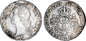 LOUIS XV le Bien aimé (1715-1774)
Écu aux branches d'olivier & au bandeau
1755 Q - TTB 35 (TTB)
Rare ! - brossé


DR 557, D 1680, GR 322, Dav# 1...