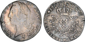 LOUIS XV le Bien aimé (1715-1774)
1/5 d'écu aux branches d'olivier & au bandeau
1769 M - TB 12 (TB-)
Très Rare !!


DR 559, D 1682, GR 299, KM# ...