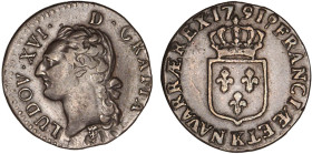 LOUIS XVI (1774-1792/93)
1/2 sol
1791 K - TTB 45 (TTB++)
Rare !


DR 613, D 1715, GR 349, R 2, KM# 586
BORDEAUX - CUIVRE - 6,05g
 ------------...