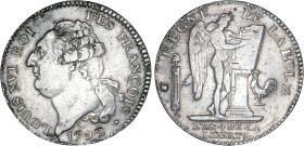 PÉRIODE RÉVOLUTIONNAIRE
ÉCU de 6 livres type "FRANÇOIS"
1792 N - TTB 40 (TTB+)
2e sem. - Rare !


G 55, R 46, Dav# 3135, KM# 615
MONTPELLIER - ...
