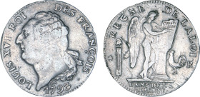 PÉRIODE RÉVOLUTIONNAIRE
ÉCU de 6 livres type "FRANÇOIS"
1793 R - TTB 35 (TTB)
point dans le O de Louis


G 55, R 46, Dav# 3135, KM# 615
ORLÉANS...