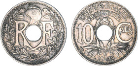 DÉCIME, 10 CENTIMES
10 Cmes, points avant et après la date
1938 - TTB 45 (TTB++)
Frappe médaille !! - Très Rare !!
Fauté

G 287, F 139, KM# 889...