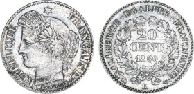 2 DÉCIMES, 20 CENTIMES
20 CENT. type Cérès (2e République)
1850 K - SUP 55 (SUP)
Rare en l'état !


G 303, F 146, KM# 758
BORDEAUX - ARGENT - ...