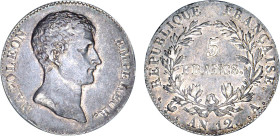 5 FRANCS
5 FRANCS Napoléon empereur (type intermédiaire)
AN12 A - TTB 40 (TTB+)
Assez Rare ! - légers coups listel


G 579, F 302, KM# 660
PARI...