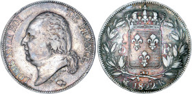 5 FRANCS
5 F, Louis XVIII type au buste nu
1822 K - TTB 35 (TTB)
Rare ! - coins choqués


G 614, F 309, KM# 711
BORDEAUX - ARGENT - 
 --------...