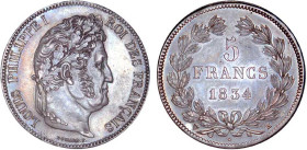 5 FRANCS
5 FRANCS Louis-Philippe I, tête laurée
1834 H - SPL 62 (SUP++)
léger netoyage ancien repatiné ...


G 678, F 324, KM# 749
LA ROCHELLE ...