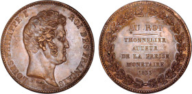 5 FRANCS
5 FRANCS Louis-Philippe (module de) : Essai (Au Roi) de Thonnelier auteur de la presse monétaire
1833 - SUP 59 (SUP)
Rare !


VG 2836, ...