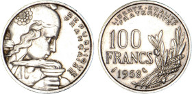 100 FRANCS
100 FRANCS (Cochet)
1958 - TTB 45 (TTB++)
Chouette - Rare !


G 897, F 450, KM# 919
 - CUPRO-NICKEL - 
 ---------------------------...