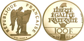 100 FRANCS
100 FRANCS Droits de l'homme
1989 - FDC 67 (FDC)
Or 17g, Flan Bruni - Rare !


G 904, F 457, F 1605, KM# 970
 - OR - 17,01g
 ------...