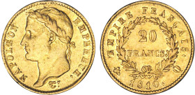 20 FRANCS OR
20 FRANCS or, Napoléon Ier au revers Empire Français
1810 Q - TTB 45 (TTB++)
Très Rare !!


G 1025, F 516, KM# 695, Fr# 511-521
PE...