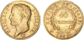 40 FRANCS OR
40 FRANCS or, Napoléon Ier au revers Empire Français
1812 A - TTB 35 (TTB)



G 1084, F 541, KM# 696, Fr# 505-510
PARIS - OR - 12,...