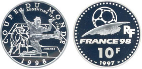 COUPE DU MONDE DE FOOTBALL
10 FRANCS Argentine
1997 - FDC 65 (FDC)
BE


G C173, F 1310, KM# 1161
 - ARGENT - 
 -------------------------------...