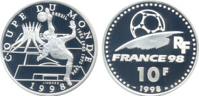 COUPE DU MONDE DE FOOTBALL
10 FRANCS Brésil
1998 - FDC 66 (FDC)
BE


G C212, F 1312, KM# 1162
 - ARGENT - 
 ----------------------------------...