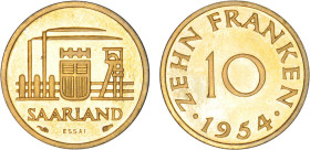 OCCUPATION FRANÇAISE (1945-1956)
10 FRANKEN
1954 - FDC 65 (FDC)
ESSAI - Assez Rare !


G 1, KM# 1, KM# E1-2
 - CUPRO-ALUMINIUM - 2,96g
 ------...