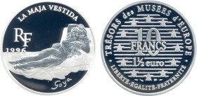 EUROS ET FRANCS
1 1/2 EURO / 10 FRANCS, La Maja Vestida de Goya
1996 - FDC 64 (FDC)
BE


G C150, F 1906, KM# 1148
 - ARGENT - 
 --------------...