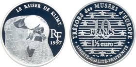 EUROS ET FRANCS
1 1/2 EURO / 10 FRANCS, Le baiser de Klimt
1997 - FDC 66 (FDC)
BE


G C185, F 1911, KM# 1299
 - ARGENT - 
 -------------------...