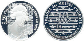 EUROS ET FRANCS
1 1/2 EURO / 10 FRANCS, Femme à la boite de Utamaro
1997 - FDC 67 (FDC)
BE


G C192, F 1909, KM# 1297
 - ARGENT - 
 ----------...