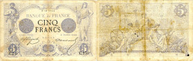 BANQUE DE FRANCE - XXe SIÈCLE
5 FRANCS (NOIR)
1872 - TB 15 (TB)
26-1, Rare !
C.150

FA 1, PI # 60
 - PAPIER - 
 ------------------------------...