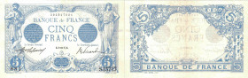 BANQUE DE FRANCE - XXe SIÈCLE
5 FRANCS (BLEU)
1917 - SUP 60 (SUP+)
2-1, légère tache & pressé
S.15717

FA 2, PI # 70
 - PAPIER - 
 -----------...