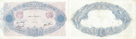 BANQUE DE FRANCE - XXe SIÈCLE
500 FRANCS (ROSE ET BLEU) modifié : Caissier général
1937 - SUP 50 (SUP-)
5-8, Assez Rare !, pressé
W.2651

FA 31,...