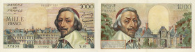 BANQUE DE FRANCE - XXe SIÈCLE
1.000 FRANCS (RICHELIEU)
1954 - SUP 58 (SUP)
1-7, légères maques de comptage
Y.49

FA 42, PI # 134
 - PAPIER - 
...