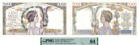 BANQUE DE FRANCE - XXe SIÈCLE
5.000 FRANCS (VICTOIRE) modifié : CAISSIER GENERAL
1938 - SPL 62 (SPL)
13-10, Rare ! - PMG Choice UNC64
B.57 - Eping...