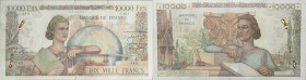 BANQUE DE FRANCE - XXe SIÈCLE10.000 FRANCS (GENIE FRANÇAIS)1947 - TB 12 (TB-)2-1, Rarissime !!!, éping. rouillésC.421FA 50, PI # 132 - PAPIER - BANK O...