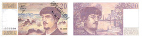BANQUE DE FRANCE - XXe SIÈCLE20 FRANCS (DEBUSSY)1980 - UNC 66 (NEUF)Spécimen (Gd) - Très Rare !! O.000O.000FA 66, PI # 151a-b-c - PAPIER - BANK OF FRA...