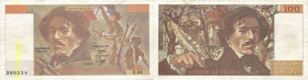 BANQUE DE FRANCE - XXe SIÈCLE100 FRANCS (DELACROIX), modifié1985 - TTB 35 (TTB)X.91, fauté sans valeur - Très RareX.91FA 69, PI # 154 - PAPIER - BANK ...