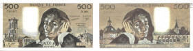 BANQUE DE FRANCE - XXe SIÈCLE500 FRANCS (PASCAL)1987 - SUP 60 (SUP+)K.264, fauté surimpression versoK.264FA 71, PI # 156 - PAPIER - BANK OF FRANCE - 2...