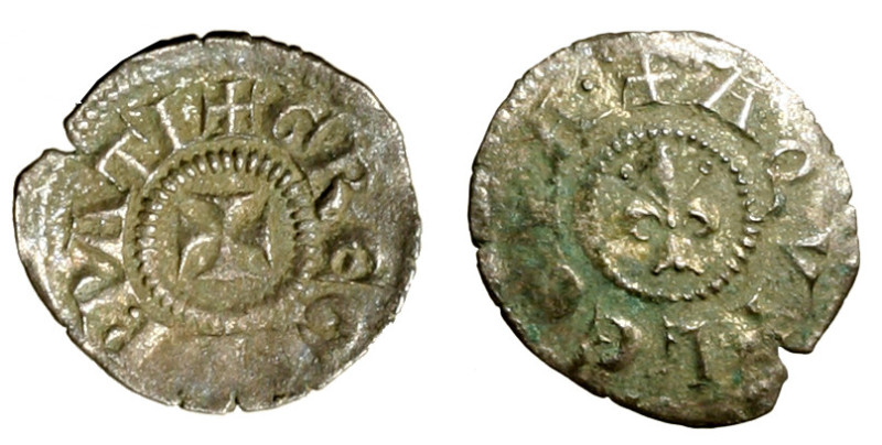 AQUILEIA. Gregorio di Montelongo (1251-1269) Mezzo denaro. Croce R/ Giglio. Bern...