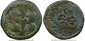 MOESIA. Marcianopolis. Severus Alexander with Julia Mamaea (AD 222-235). AE pentassarion (27mm, 7h). NGC Fine. Tiberius Iulius Festus, legatus Augusti...