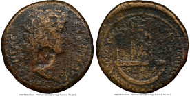 MYSIA. Pergamum. Anonymous issue (under Hadrian AD 117-138). AE (27mm, 11.65 gm, 12h). NGC Choice Fine 5/5 - 2/5, countermark. Ca. AD 134, Iulius Poll...