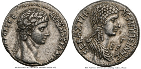 SYRIA. Antioch. Nero (AD 54-68). AR tetradrachm (26mm, 14.86 gm, 12h). NGC Choice XF 4/5 - 4/5. Dated Caesarean Era Year 105 and Regnal Year 3 (AD 56/...