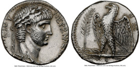 SYRIA. Antioch. Nero (AD 54-68). AR tetradrachm (24mm, 15.07 gm, 12h). NGC AU 4/5 - 3/5. Dated Caesarean Era Year 108 and Regnal Year 6 (AD 61/2). NEP...