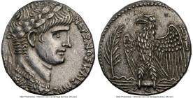 SYRIA. Antioch. Nero (AD 54-68). AR tetradrachm (25mm, 15.10 gm, 12h). NGC Choice AU 4/5 - 4/5. Dated Caesarean Era Year 110 and Regnal Year 8 (AD 61/...