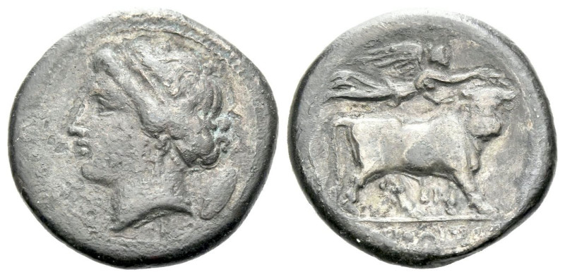 Campania , Neapolis Drachm circa 275-250, AR 17.00 mm., 3.36 g.
Diademed head o...