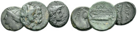 The Carthaginians in Sicily and North Africa, Large lot of 3 Bronzes III century
