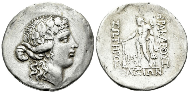 Island of Thrace, Thasos Tetradrachm After 146, AR 33.00 mm., 16.55 g.
Wreathed...