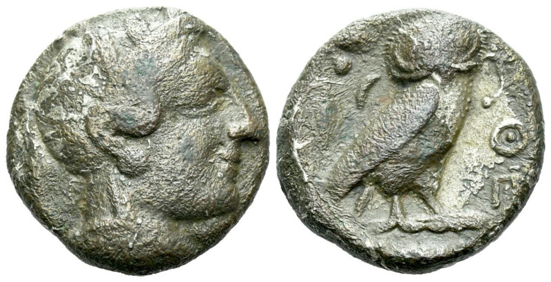 Attica, Athens Plated tetradrachm circa 440-430, AR 23.00 mm., 12.08 g.
Head of...