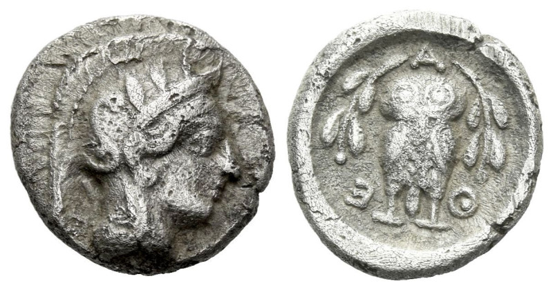 Attica, Athens Drachm circa 421-415, AR 13.00 mm., 1.97 g.
Helmeted head of Ath...